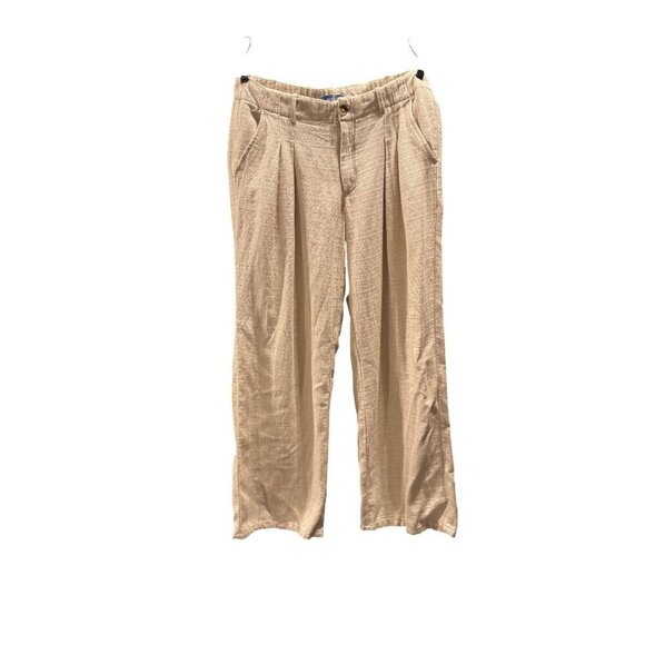 Urban Outfitters Womens Pleated Linen Blend Pants Size 12 Beige - Picture 2 of 12